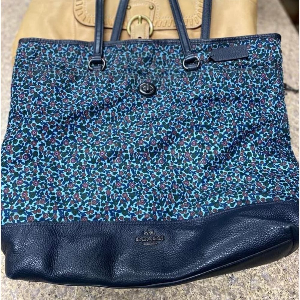 Coach Blue Floral Tote